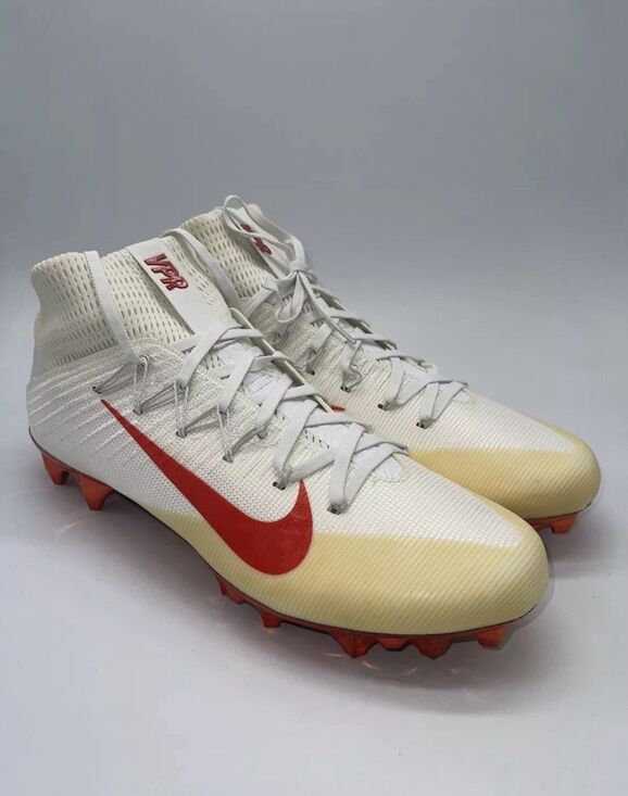 Mens 15 Nike Vapor Untouchable 2 Jewels Football Cleats 835831-101 White Orange